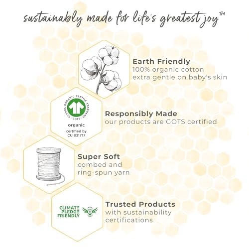 Burt's Bees Baby Unisex Newborn Essentials 100% Organic Cotton Beekeeper Wearable Blanket - Image 8