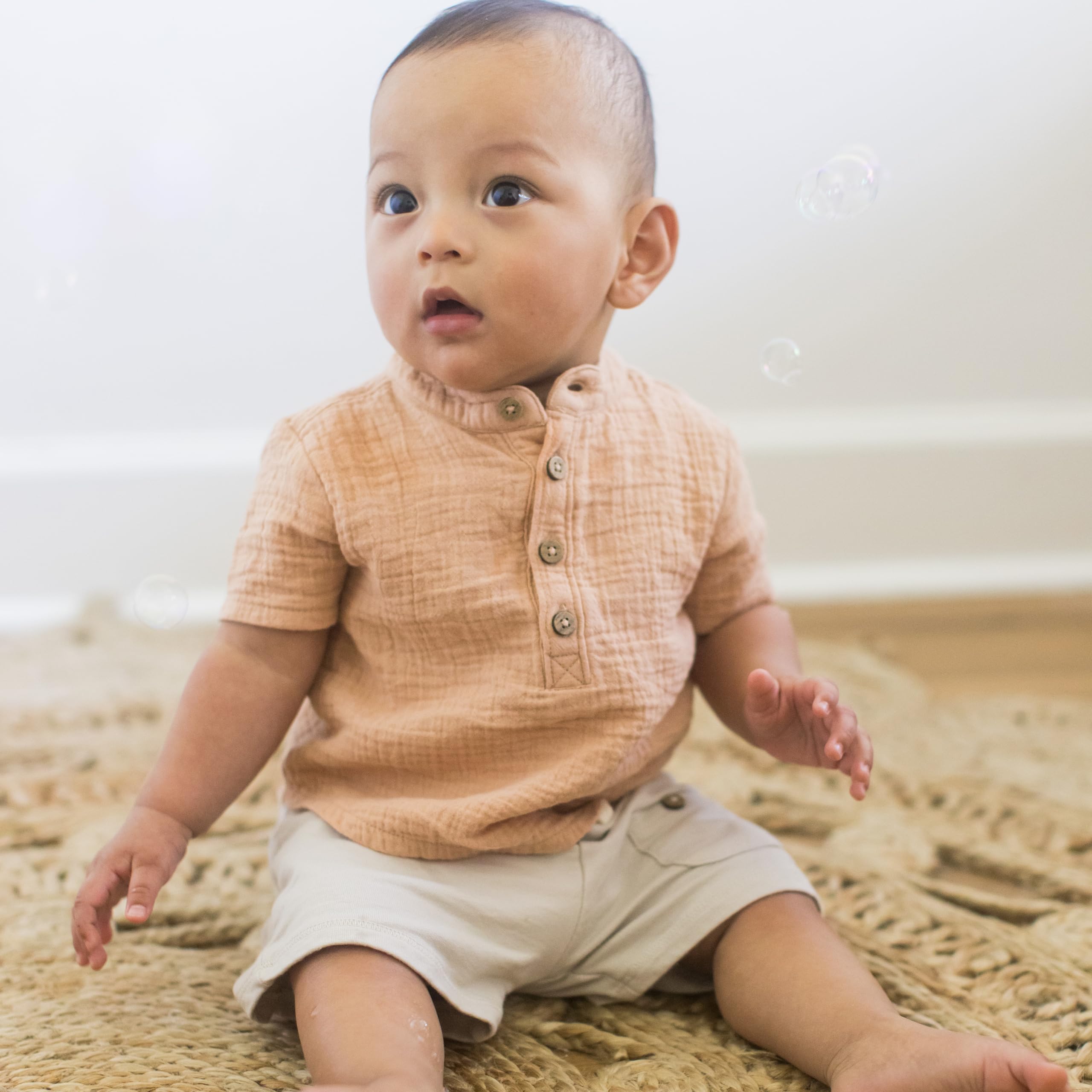 Burt's Bees Baby Baby Boys' Shirt and Pant Set, Top & Bottom Outfit Bundle, 100% Organic Cotton - Image 3