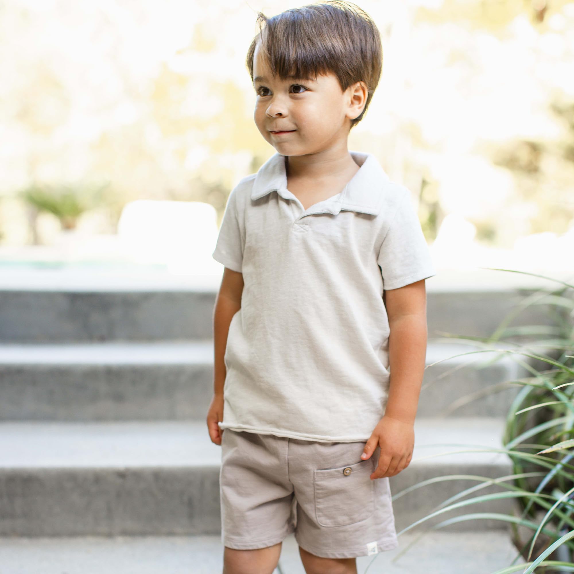 Burt's Bees Baby Baby Boys' Shirt and Shorts Set, Top & Bottom Outfit Bundle, 100% Organic Cotton - Image 3