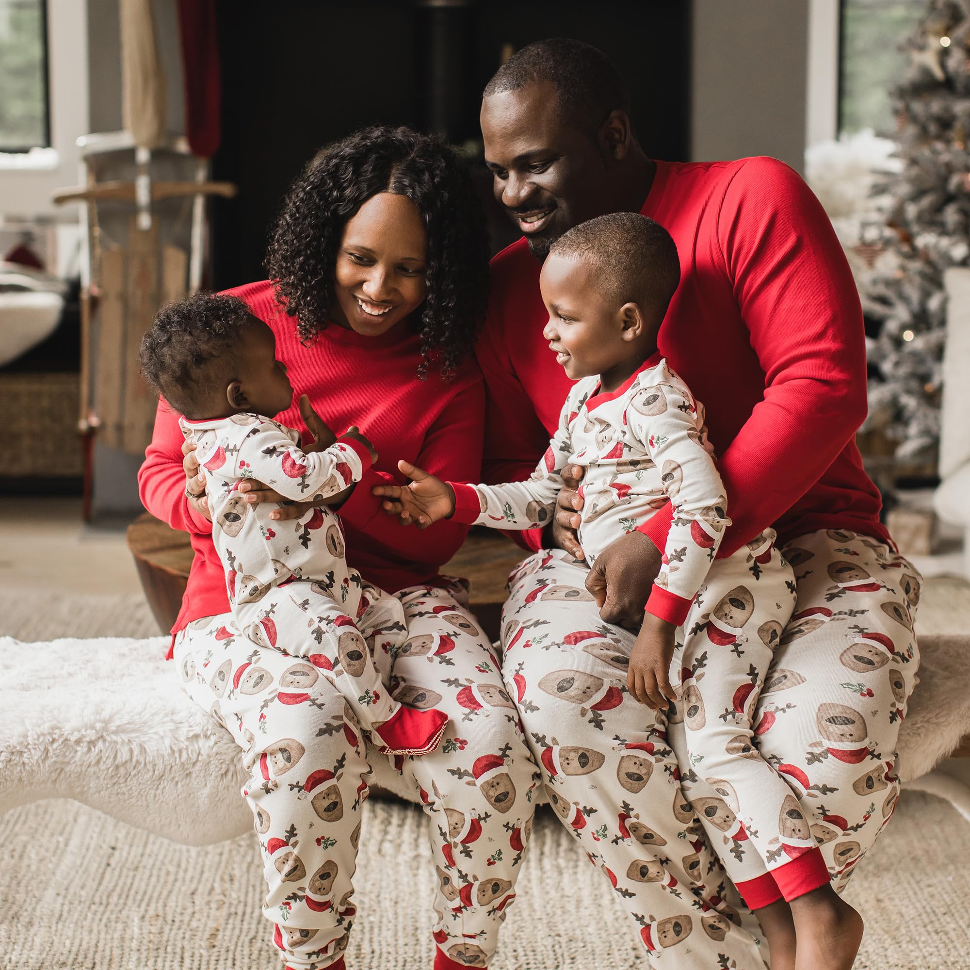 Burt's Bees Baby Family Matching Holiday Pajamas - Organic Cotton PJs for Infants, Toddlers, Kids, Men, and Women - Image 3