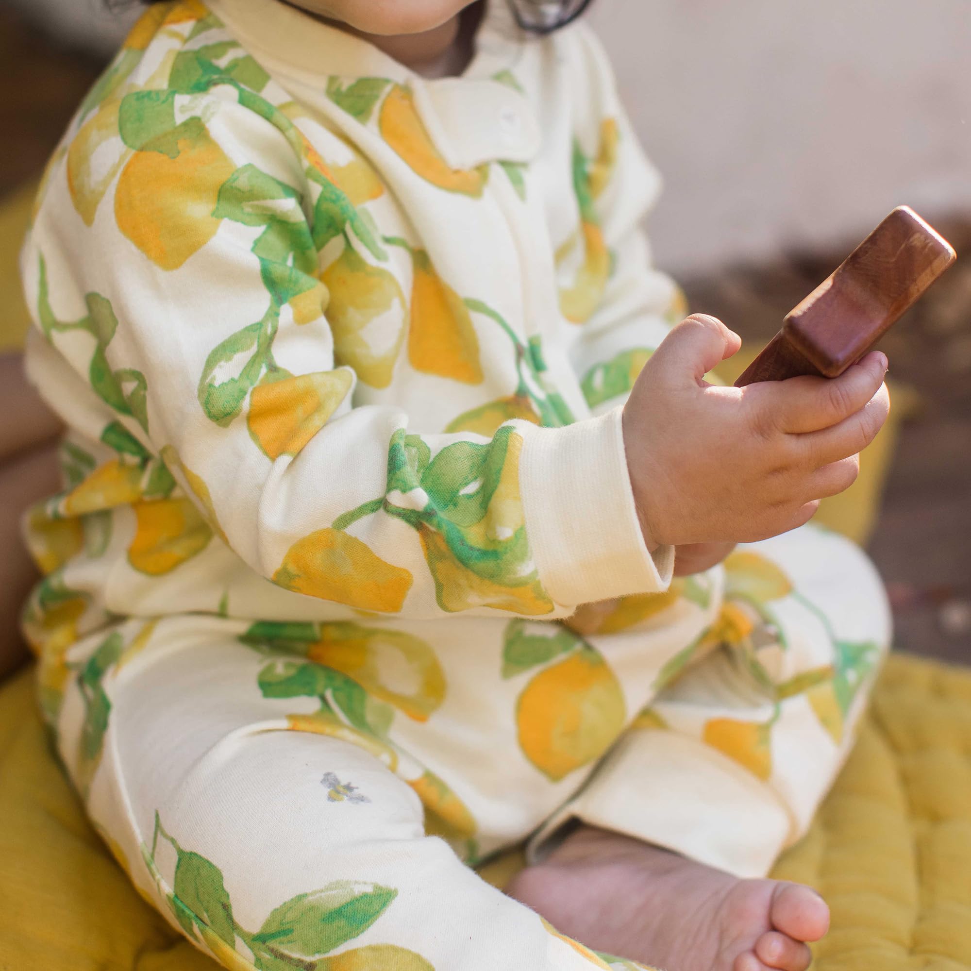 Burt's Bees Baby Baby Girls' Pajamas Sleep and Play, Soft 100% Organic Cotton One-piece Pj With Non-slip Bee Grip Footies, Newborn Essentials - Image 3