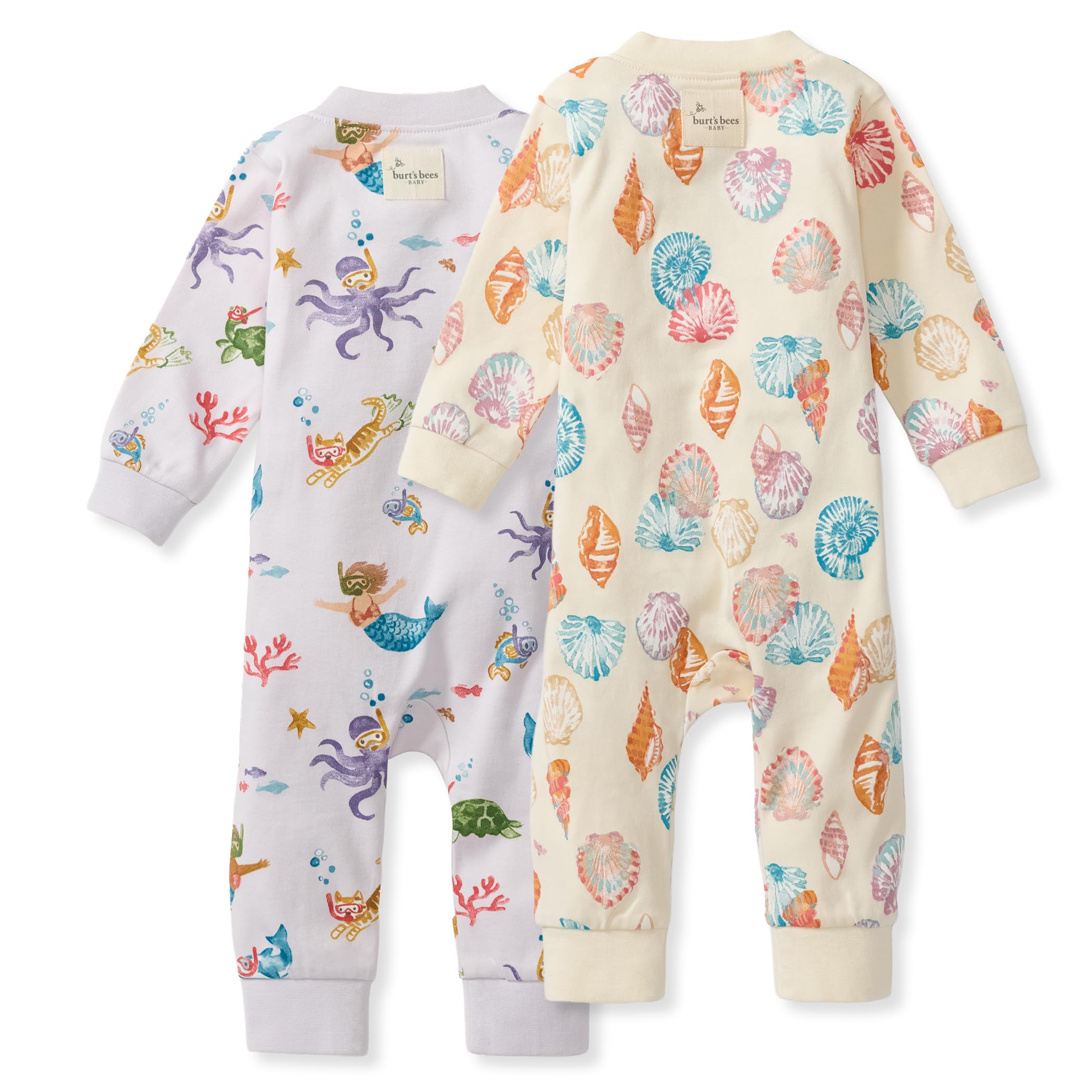 Burt's Bees Baby Baby Girls' Pajamas Sleep and Play, Soft 100% Organic Cotton One-piece Pj With Non-slip Bee Grip Footies, Newborn Essentials - Image 2
