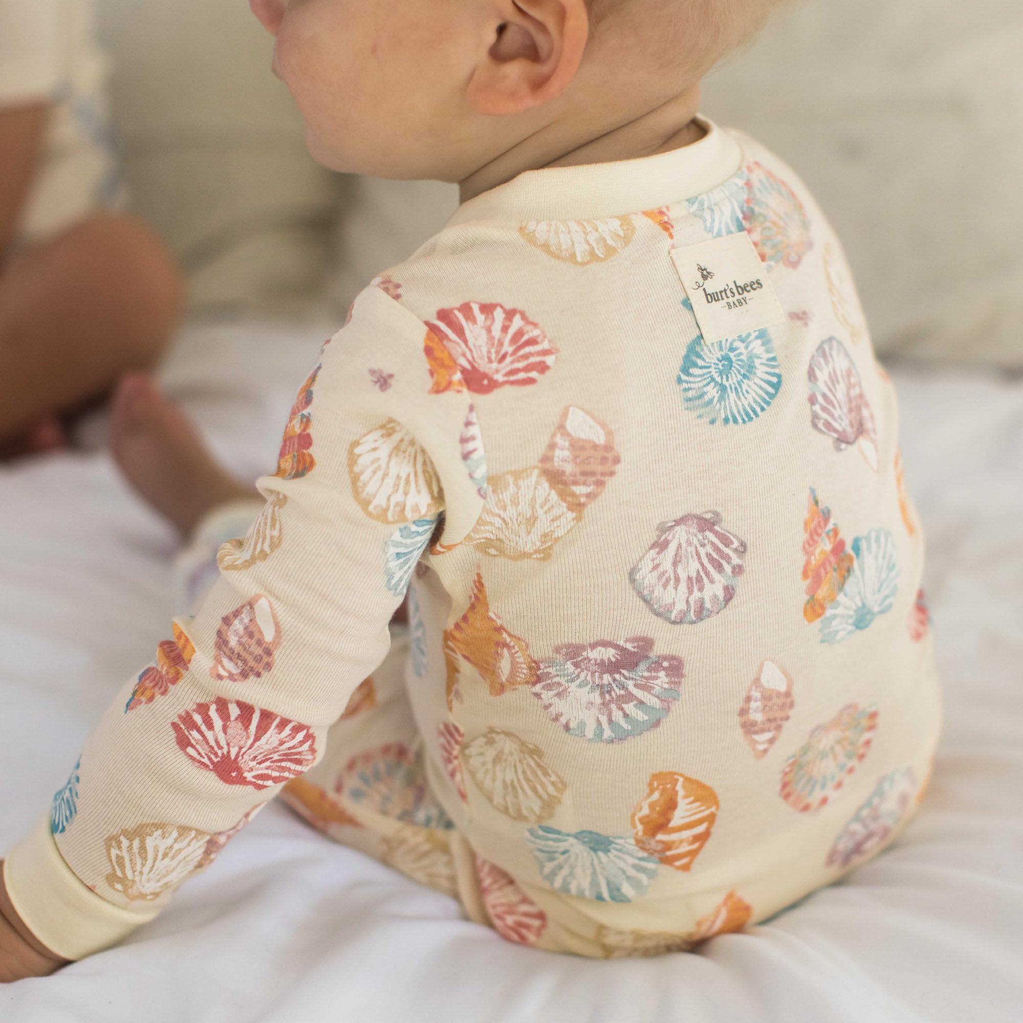 Burt's Bees Baby Baby Girls' Pajamas Sleep and Play, Soft 100% Organic Cotton One-piece Pj With Non-slip Bee Grip Footies, Newborn Essentials - Image 4