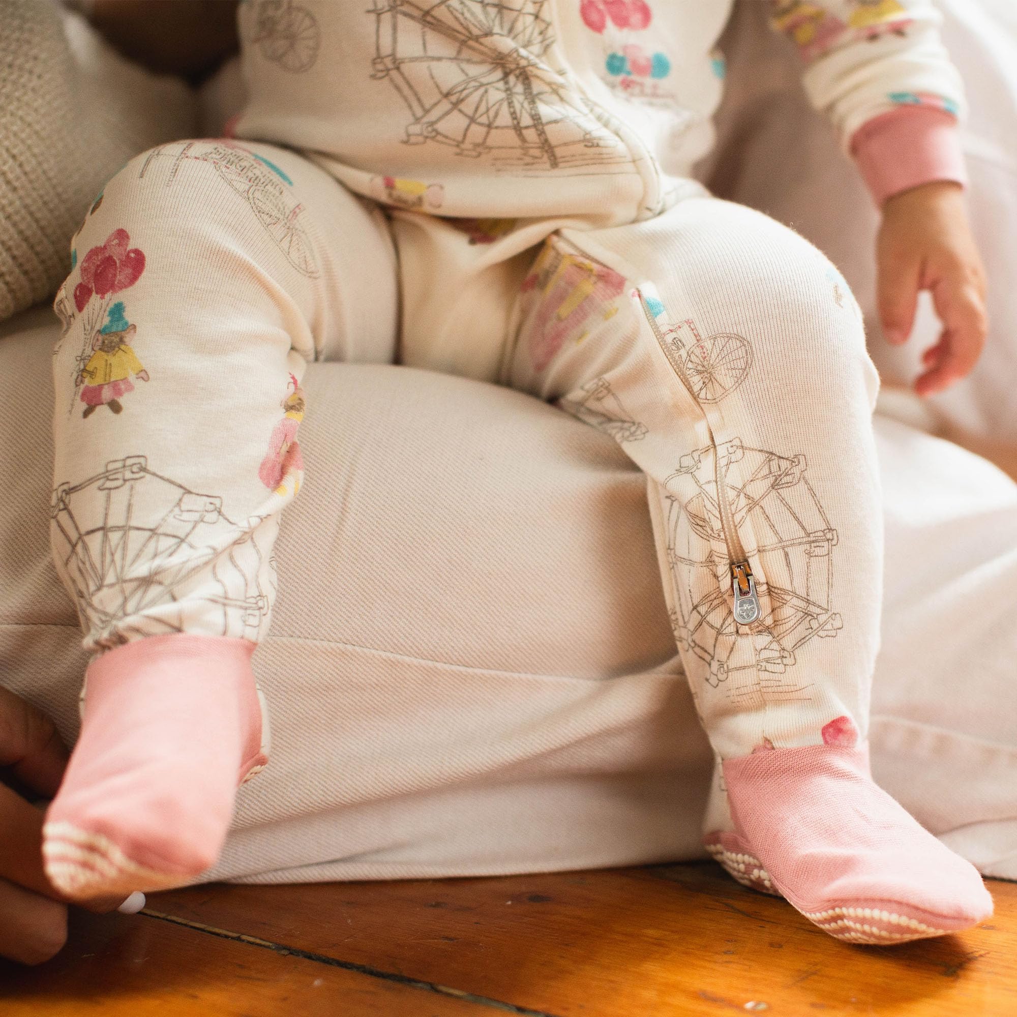 Burt's Bees Baby Baby Girls Sleeper Pajamas, 100% Organic Cotton, One-piece PJs, Diagonal Zip Up Jumpsuit, Snug Fit Footie - Image 4