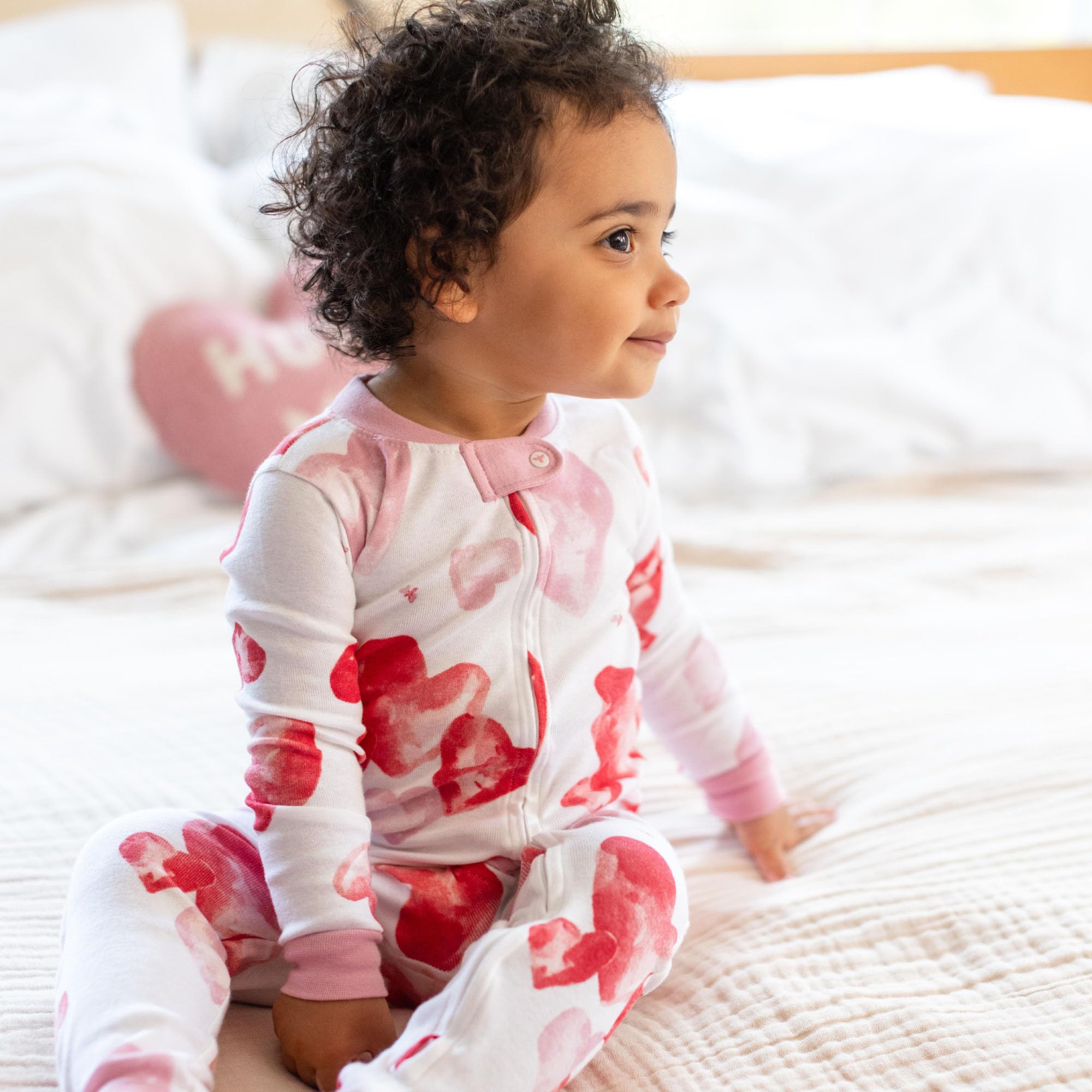 Burt's Bees Baby Baby Girls Sleeper Pajamas, 100% Organic Cotton, One-piece PJs, Diagonal Zip Up Jumpsuit, Snug Fit Footie - Image 3