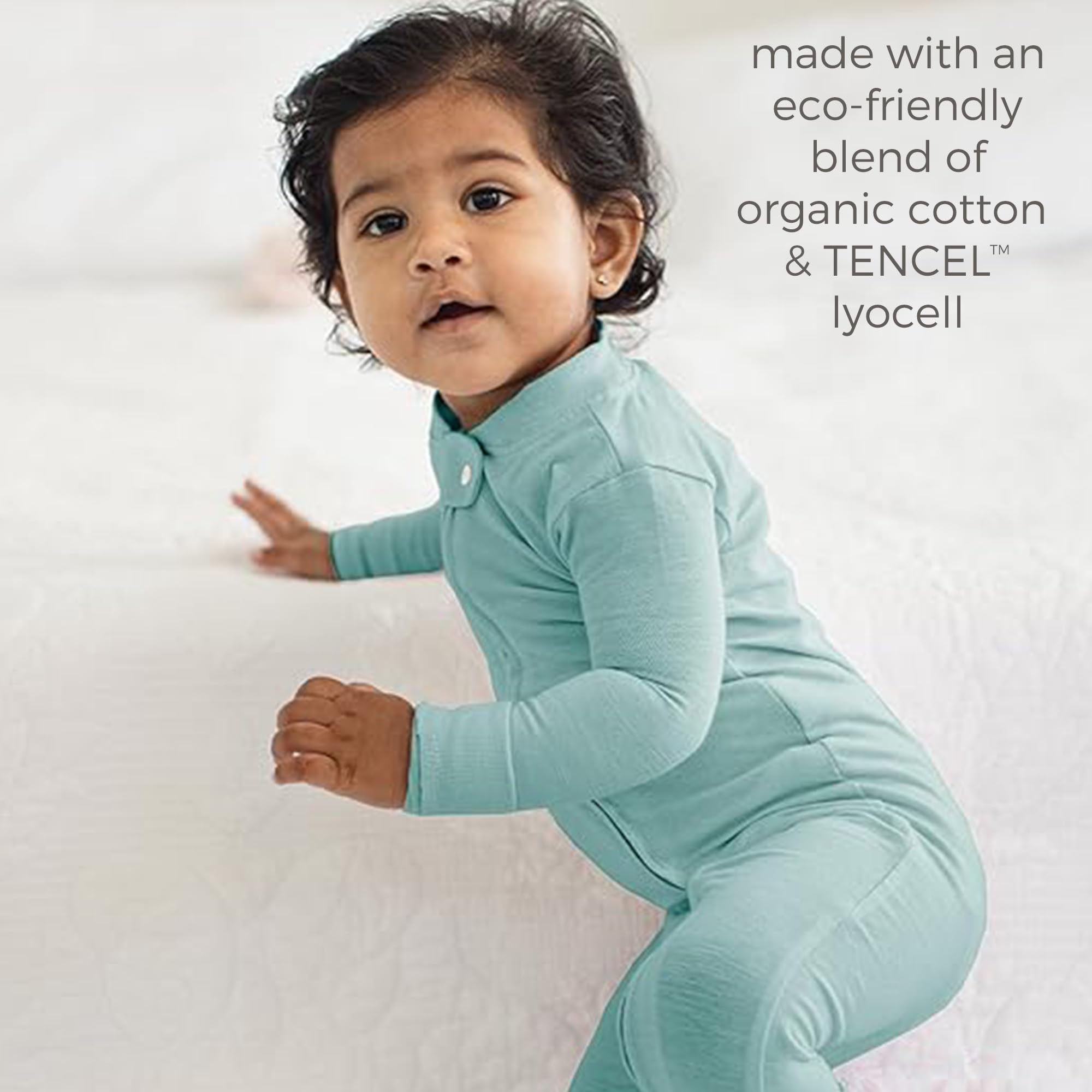 Burt's Bees Baby Baby Honeysoft Pajamas, Footless One-piece Zip-up Pj, Soft Organic Cotton & Lyocell Blend - Image 4