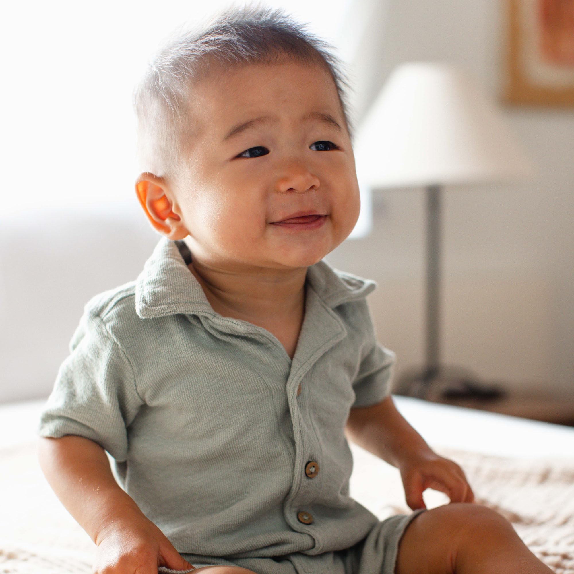 Burt's Bees Baby Boys Polo Romper, 100% Organic Cotton One-piece Shortall and Layette Set - Image 4