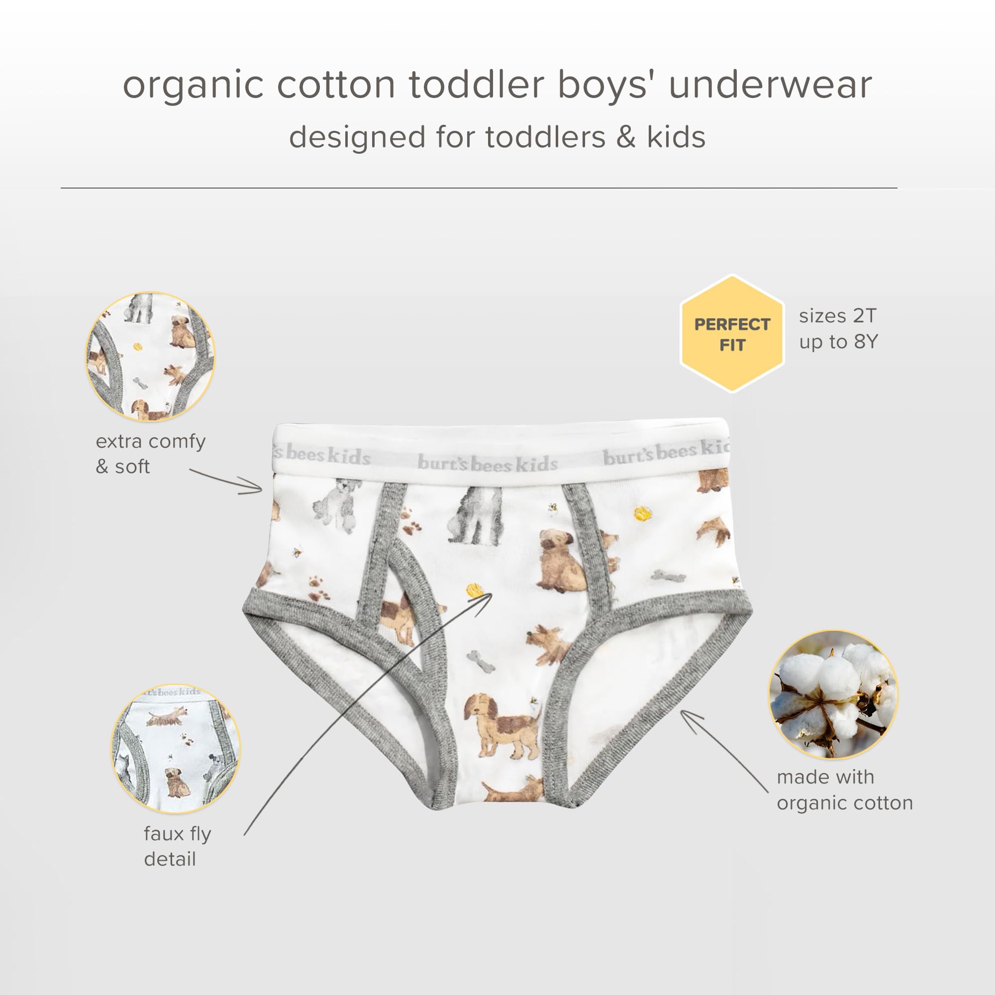Burt's Bees Baby Boys' Underwear Set - Breathable 100% Organic Cotton Undies, Pack of 5 for Toddler 2T to 8 Years Old - Image 4