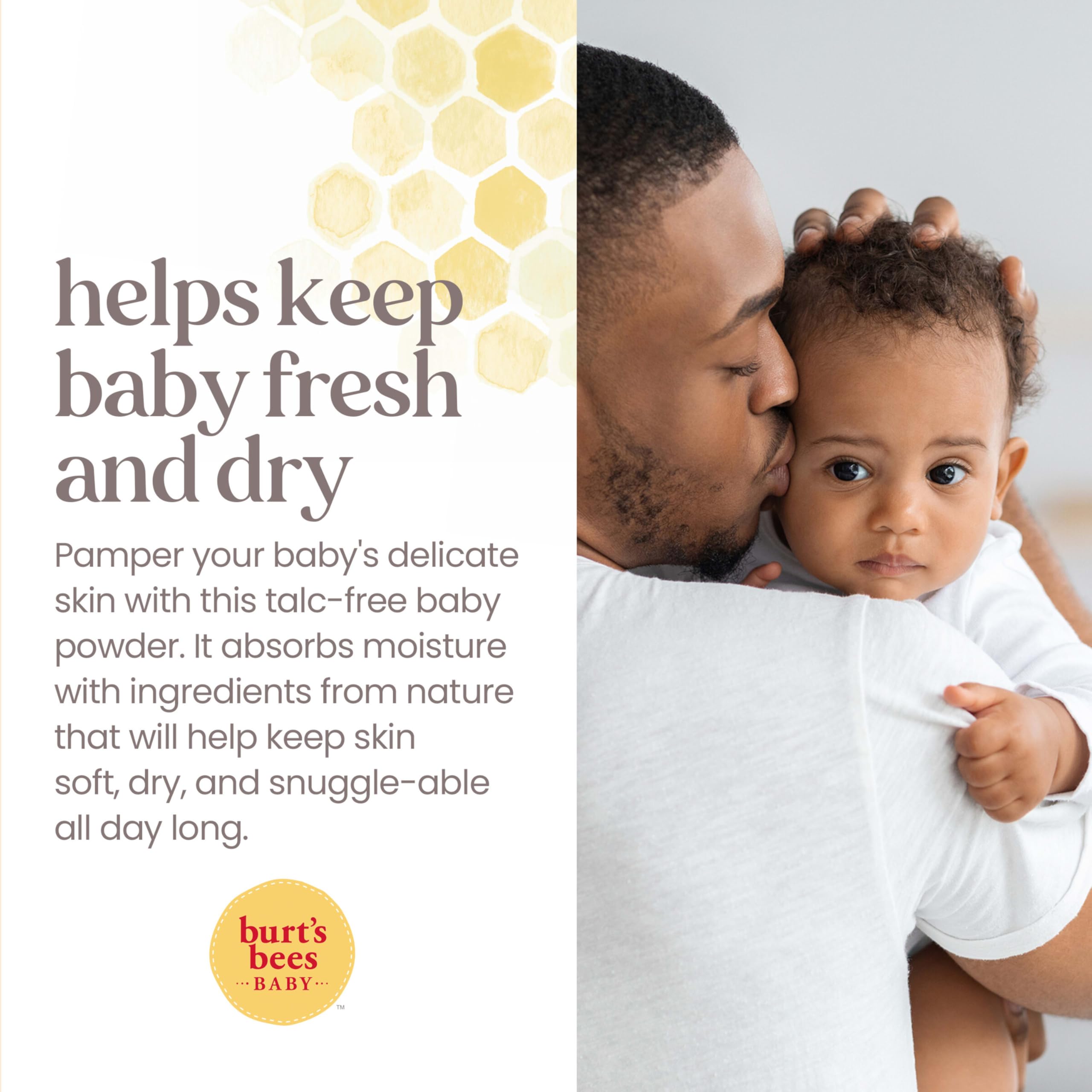 Burt's Bees Baby Dusting Powder, 100% Natural Origin Baby Powder Talc-Free, 7.5 oz. Bottle - Image 4