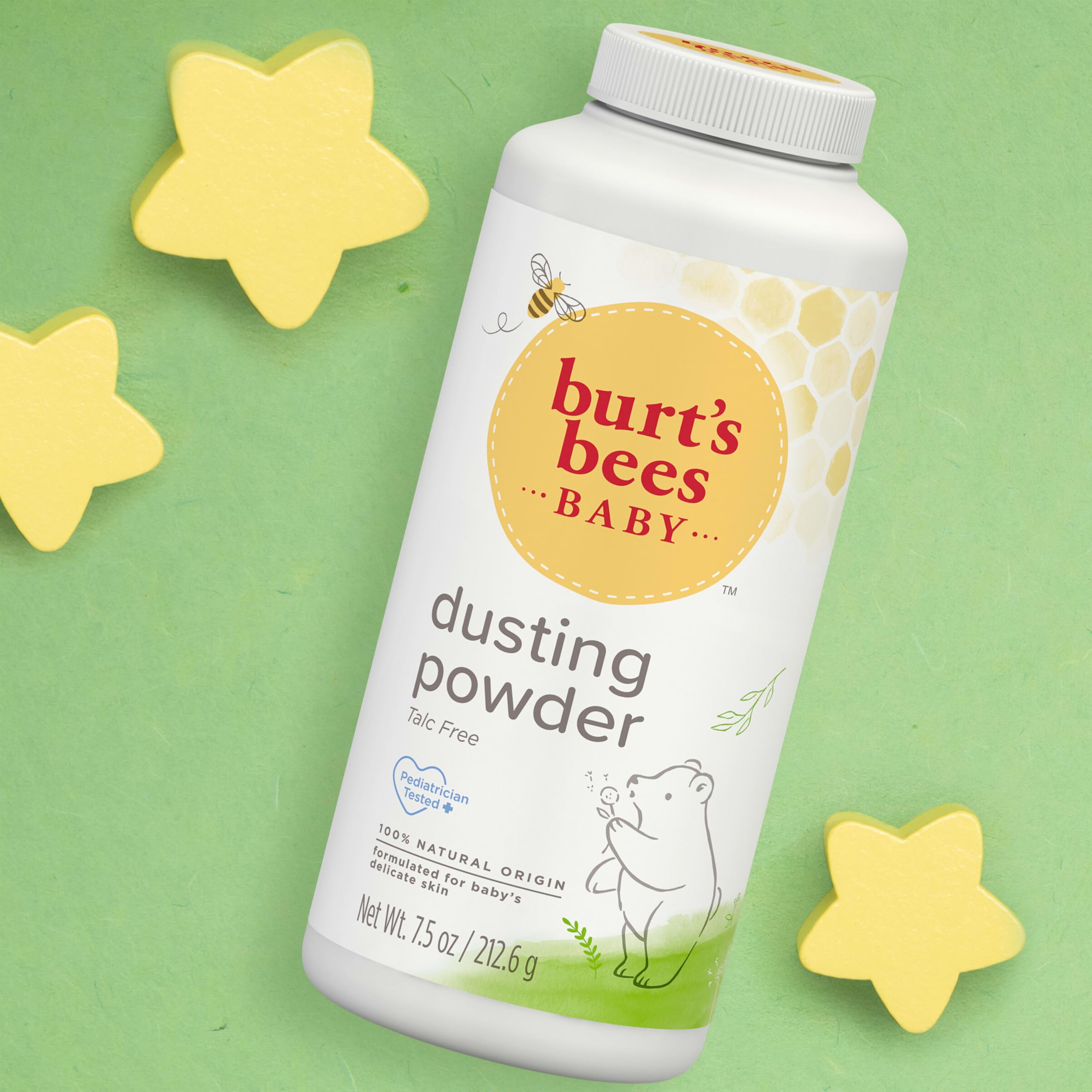 Burt's Bees Baby Dusting Powder, 100% Natural Origin Baby Powder Talc-Free, 7.5 oz. Bottle - Image 7