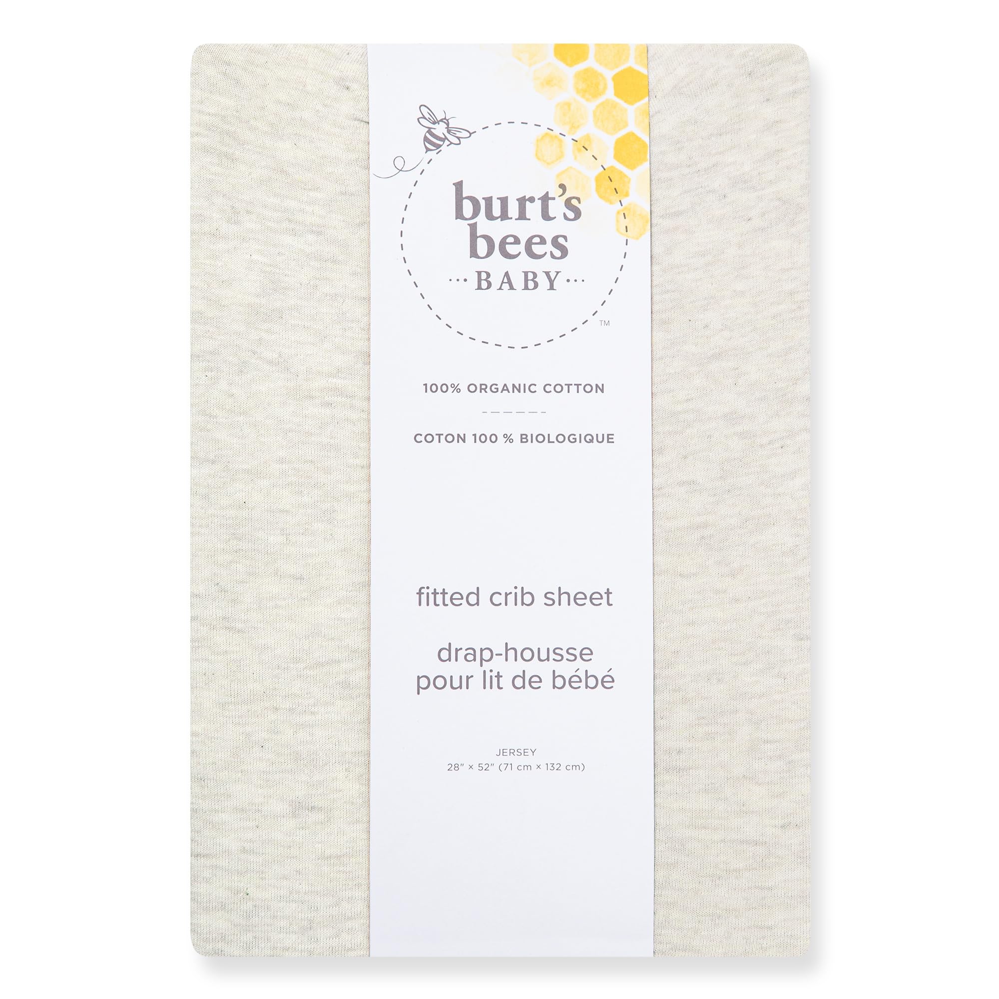 Burt's Bees Baby Essential Organic Cotton Fitted Crib Sheet, Breathable for Boy Girl Standard Crib & Toddler Mattresses - Image 2