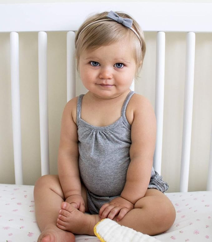 Burt's Bees Baby Girls' One-Piece Organic Cotton Camisole Bodysuits, 3-Pack - Image 5