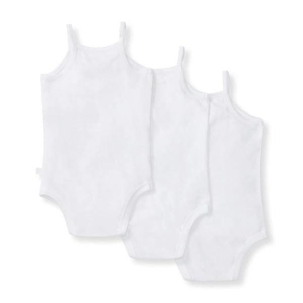 Burt's Bees Baby Girls' One-Piece Organic Cotton Camisole Bodysuits, 3-Pack - Image 7