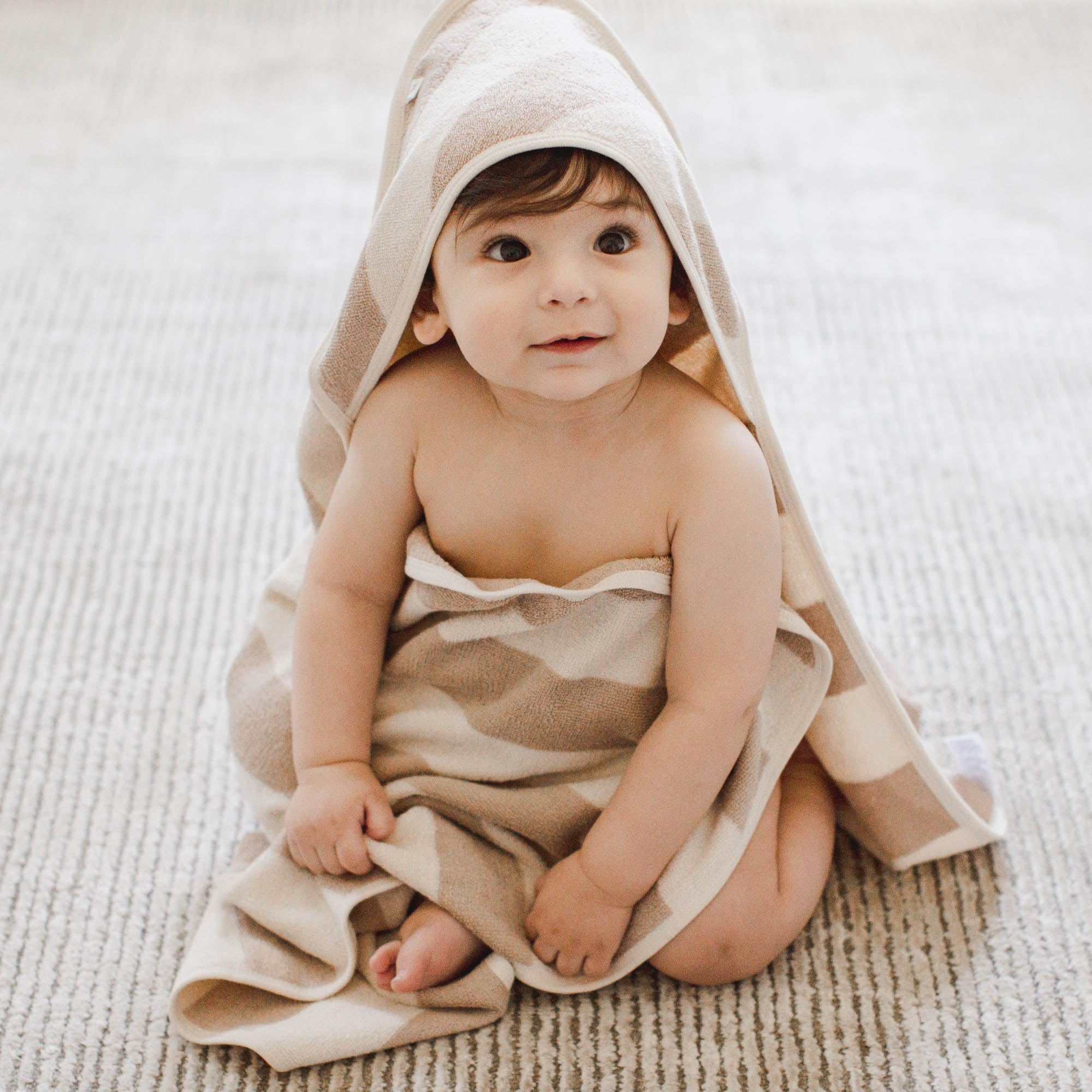 Burt's Bees Baby Hooded Woven Terry Towels Organic Cotton, Unisex Bath Essentials, Soft Nursery Towel for Infants, Toddlers, Kids - Image 3