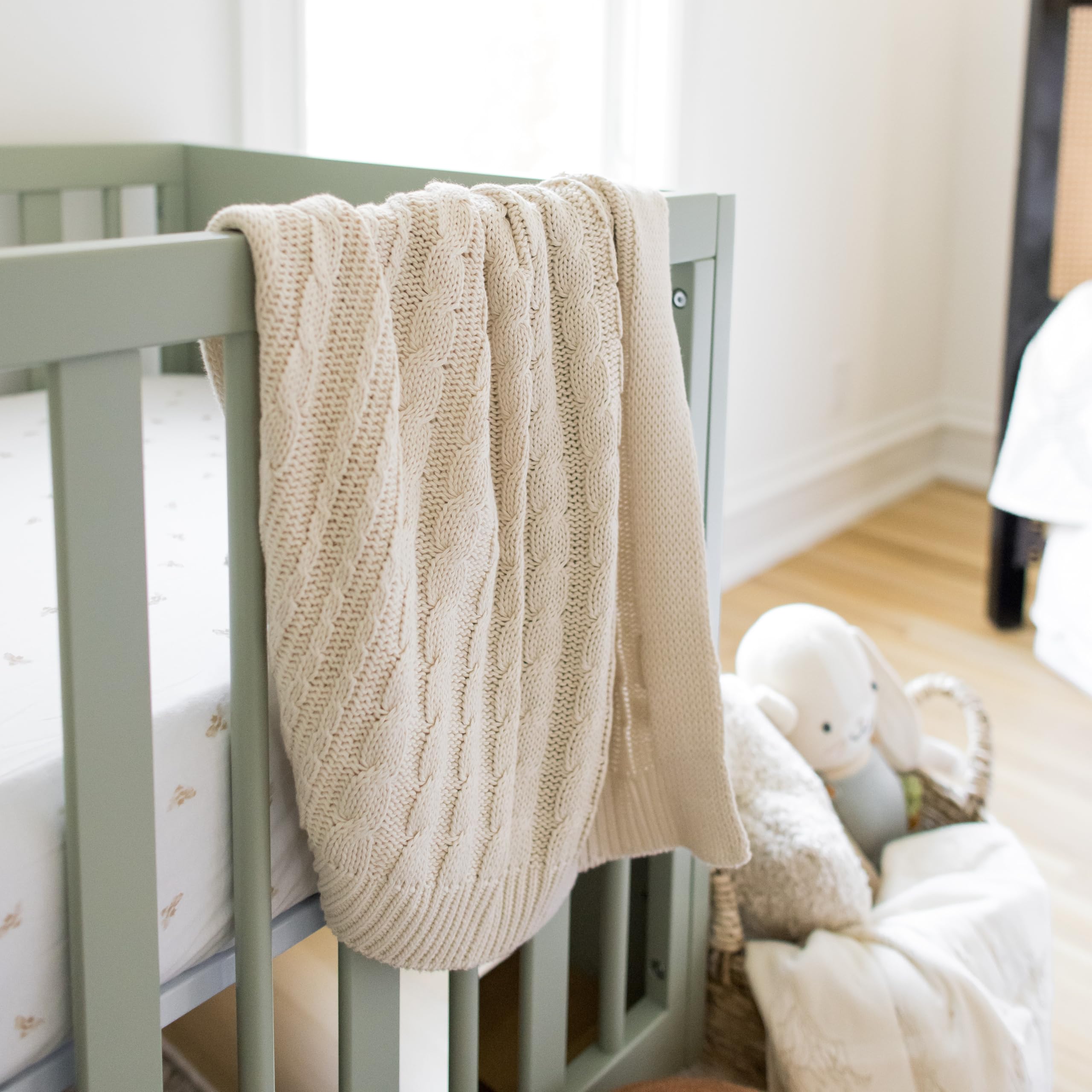 Burt's Bees Baby Infant Blanket, Cable Knit, Made with 100% Soft Breathable Organic Cotton, Nursing Blankets, Machine Wash Baby Newborn Essentials, Size 30 x 40 Inch - Image 4