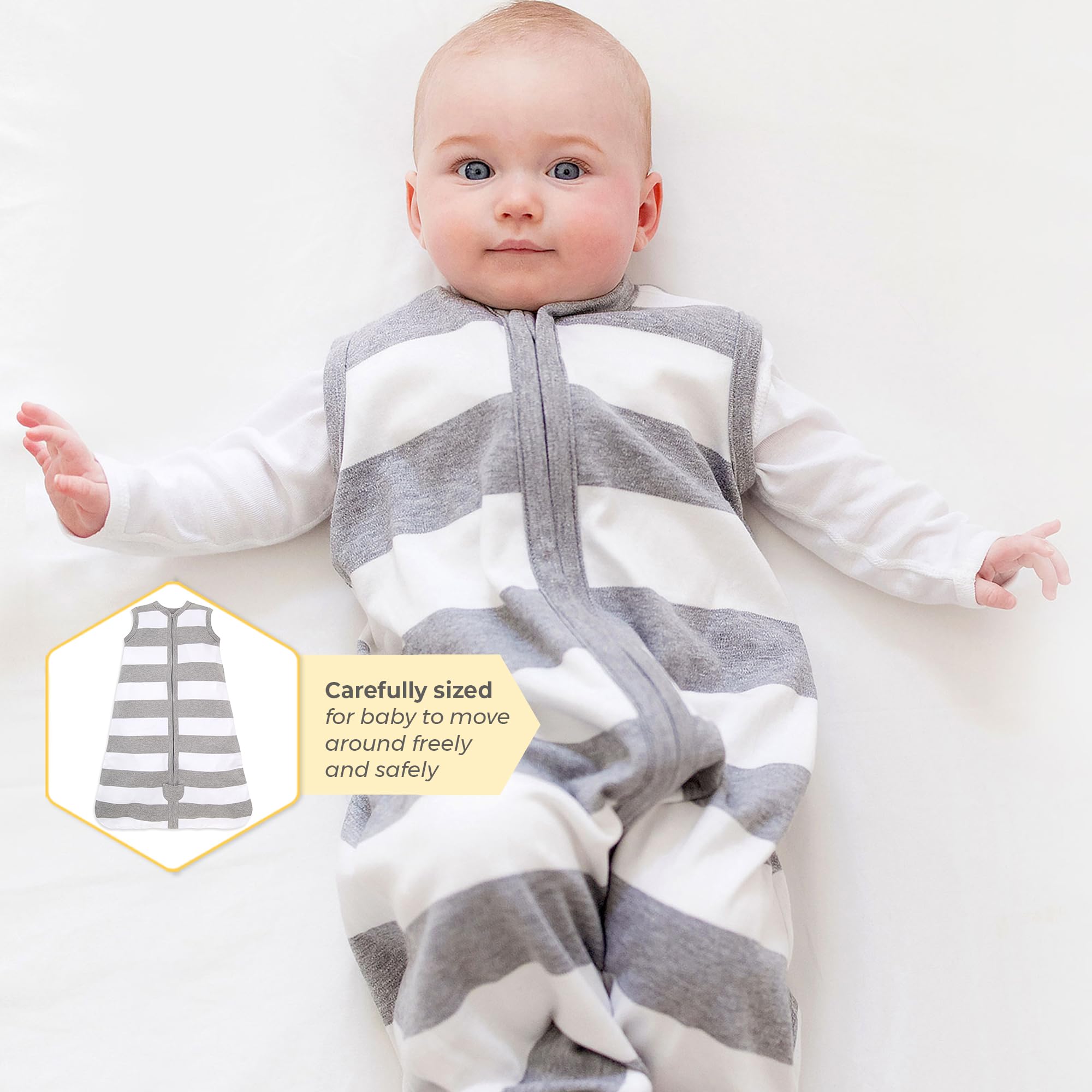Burt's Bees Baby Infant Wearable Blanket, Organic Cotton Unisex Beekeeper - Light Weight 0.5 TOG or Medium Weight 1.5 TOG - Image 4