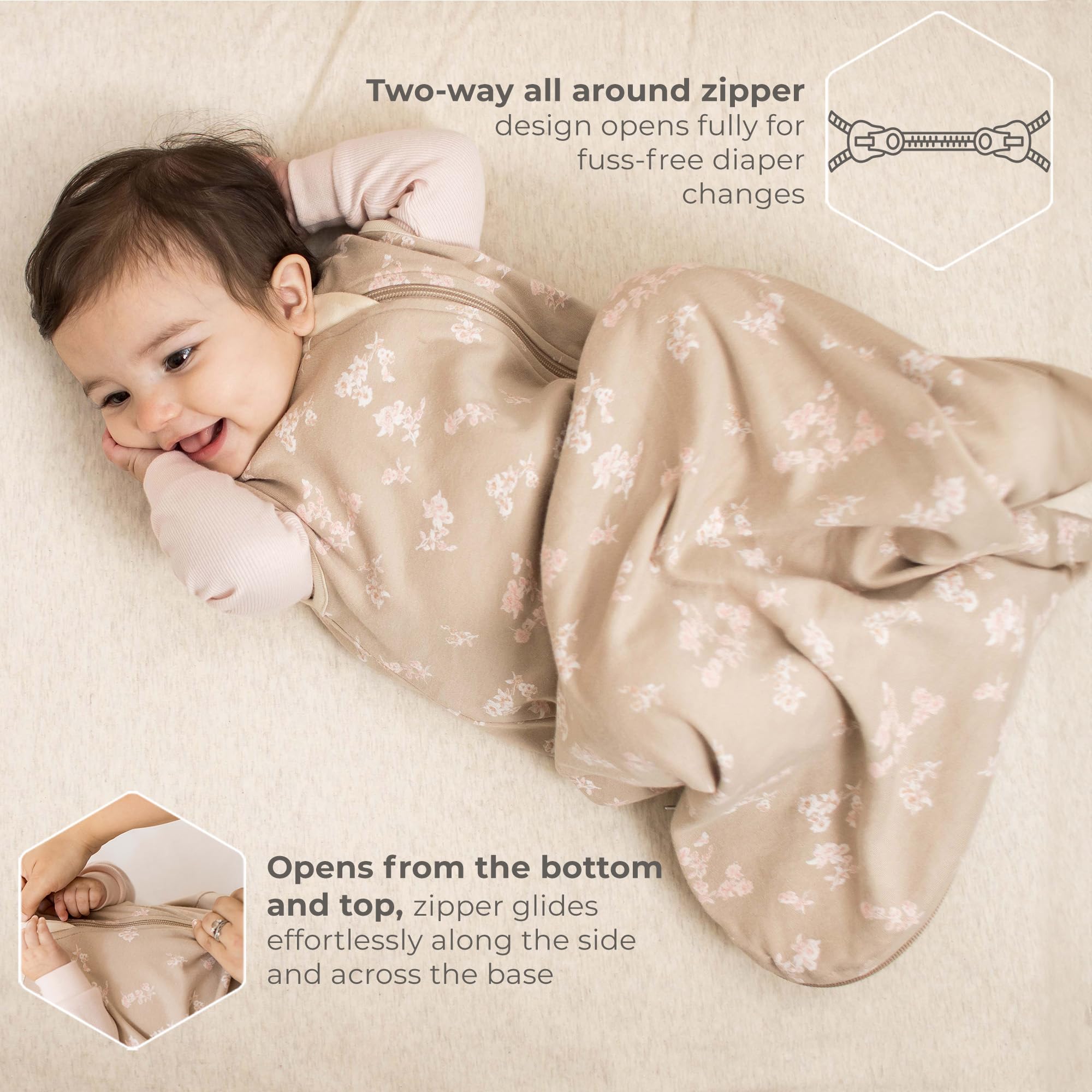 Burt's Bees Baby Unisex Newborn Essentials 100% Organic Cotton Beekeeper Wearable Blanket - Image 3