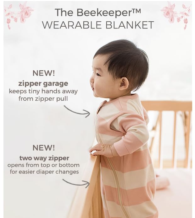Burt's Bees Baby Unisex Newborn Essentials 100% Organic Cotton Beekeeper Wearable Blanket - Image 4