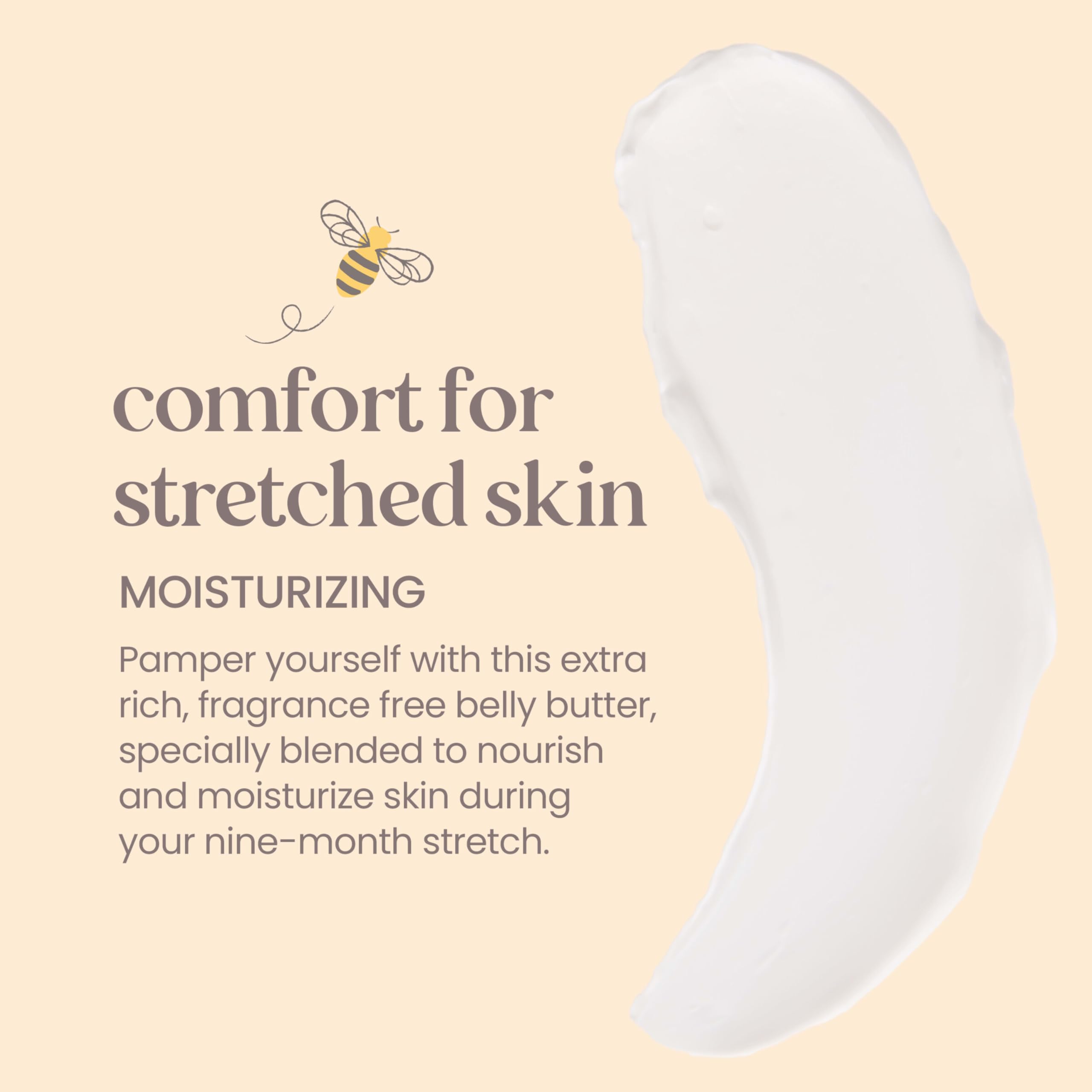 Burt's Bees Mama Belly Butter Stretch Mark Cream for Pregnancy Massages Body & Reduces Scar Appearance, Prenatal & Postnatal Tummy Skin Care, Shea Butter & Vitamin E Rich Formula, 6.5 Oz Tub - Image 3