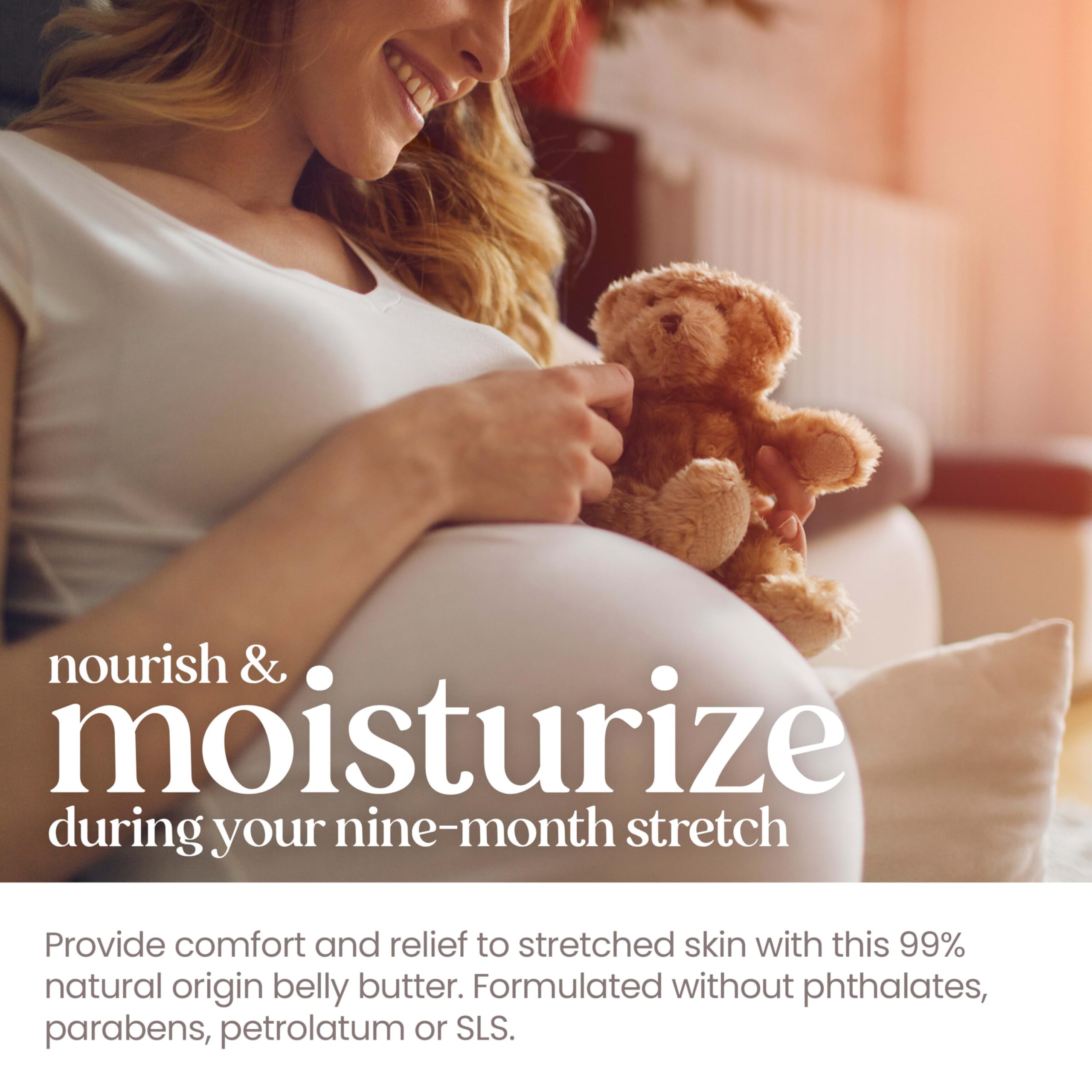 Burt's Bees Mama Belly Butter Stretch Mark Cream for Pregnancy Massages Body & Reduces Scar Appearance, Prenatal & Postnatal Tummy Skin Care, Shea Butter & Vitamin E Rich Formula, 6.5 Oz Tub - Image 4