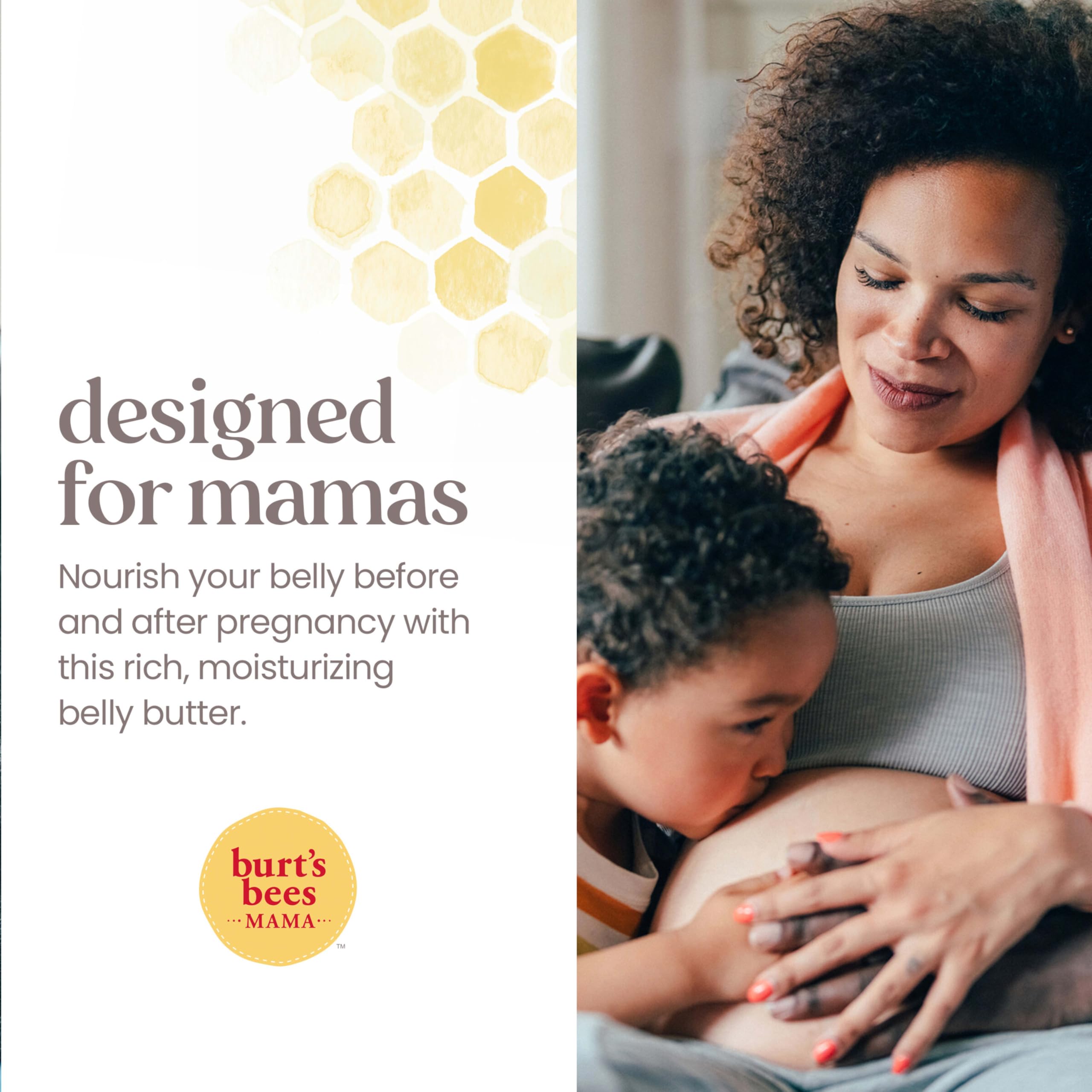 Burt's Bees Mama Belly Butter Stretch Mark Cream for Pregnancy Massages Body & Reduces Scar Appearance, Prenatal & Postnatal Tummy Skin Care, Shea Butter & Vitamin E Rich Formula, 6.5 Oz Tub - Image 5