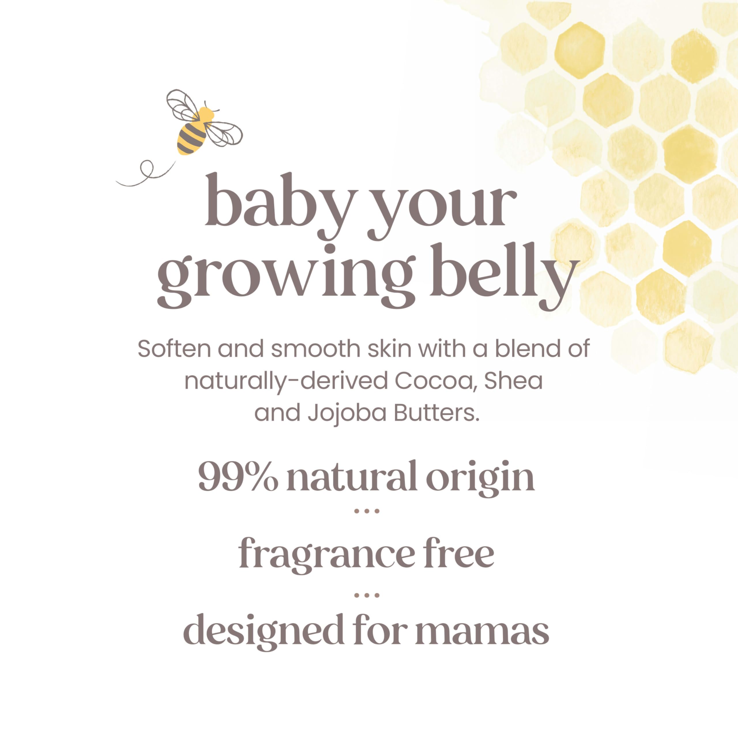 Burt's Bees Mama Belly Butter Stretch Mark Cream for Pregnancy Massages Body & Reduces Scar Appearance, Prenatal & Postnatal Tummy Skin Care, Shea Butter & Vitamin E Rich Formula, 6.5 Oz Tub - Image 6
